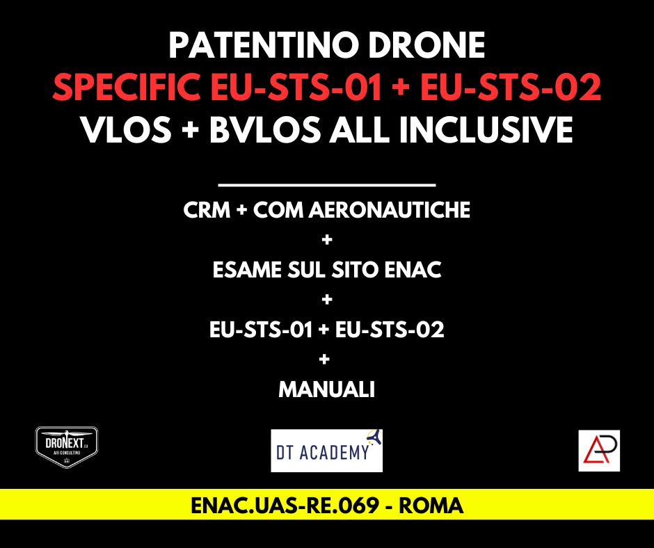 ROMA: CORSO DRONE SPECIFIC EU-STS-01 + EU-STS-02 bvlos