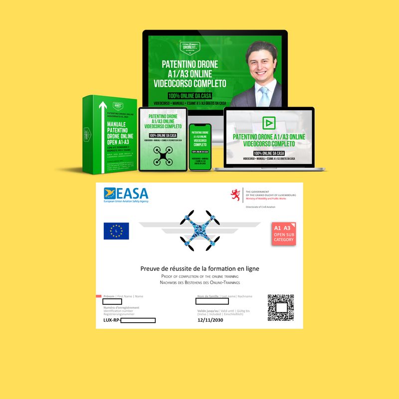 PATENTINO DRONE A1/A3 ONLINE DA CASA