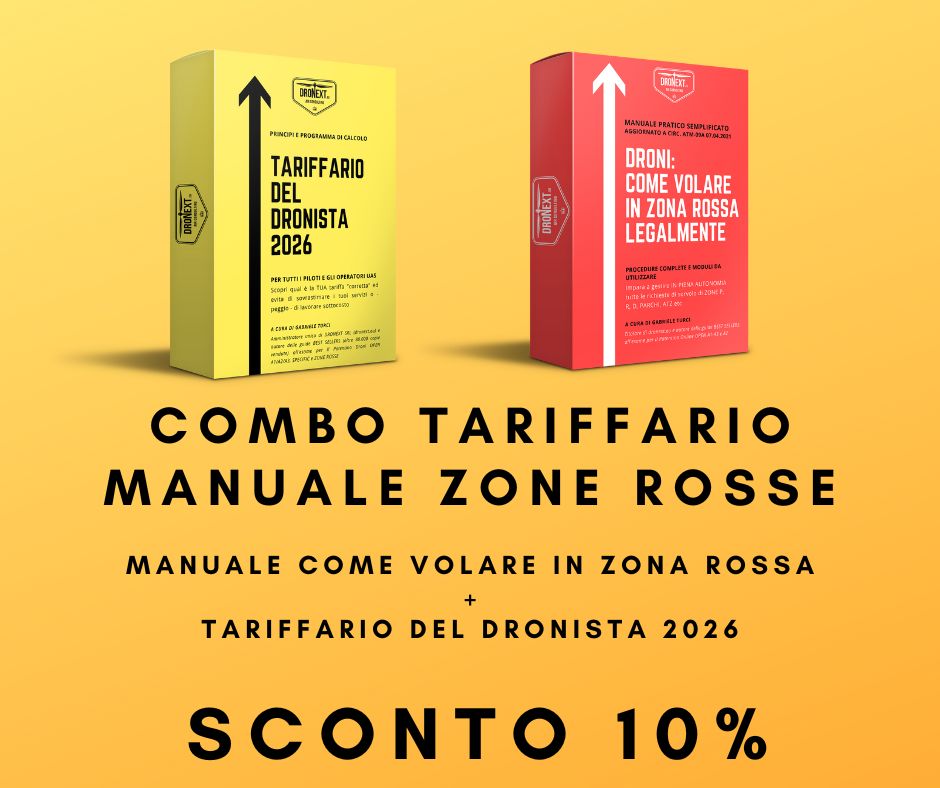 COMBO TARIFFARIO DEL DRONISTA 2026 + MANUALE PER VOLARE IN ZONA ROSSA