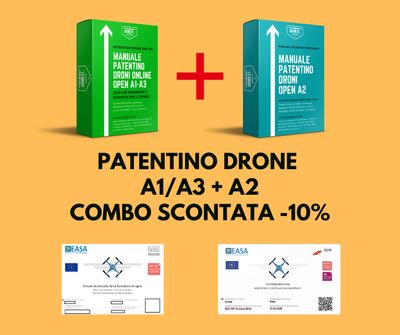COMBO GUIDA PATENTINO DRONE A1/A2/A3  ONLINE DA CASA + DOMANDE E RISPOSTE