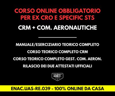 CORSO ONLINE OBBLIGATORIO CRM + GESTIONE DELLE COMUNICAZIONI AERONAUTICHE - PER EX CRO E SPECIFIC STS - 21.02.2026