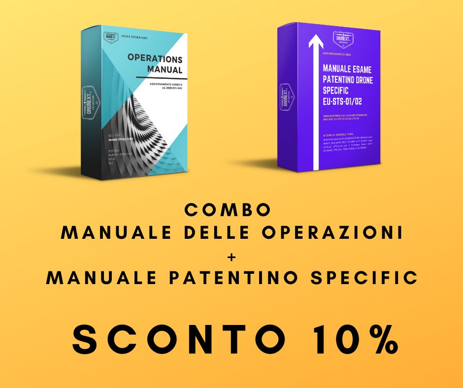 COMBO GUIDA PATENTINO DRONE SPECIFIC EU-STS + MANUALE DELLE OPERAZIONI OBBLIGATORIO (EASA)