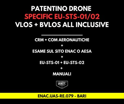BARI - CORSO DRONE SPECIFIC EU-STS-01 + EU-STS-02 (BVLOS): 19-20.05.2026