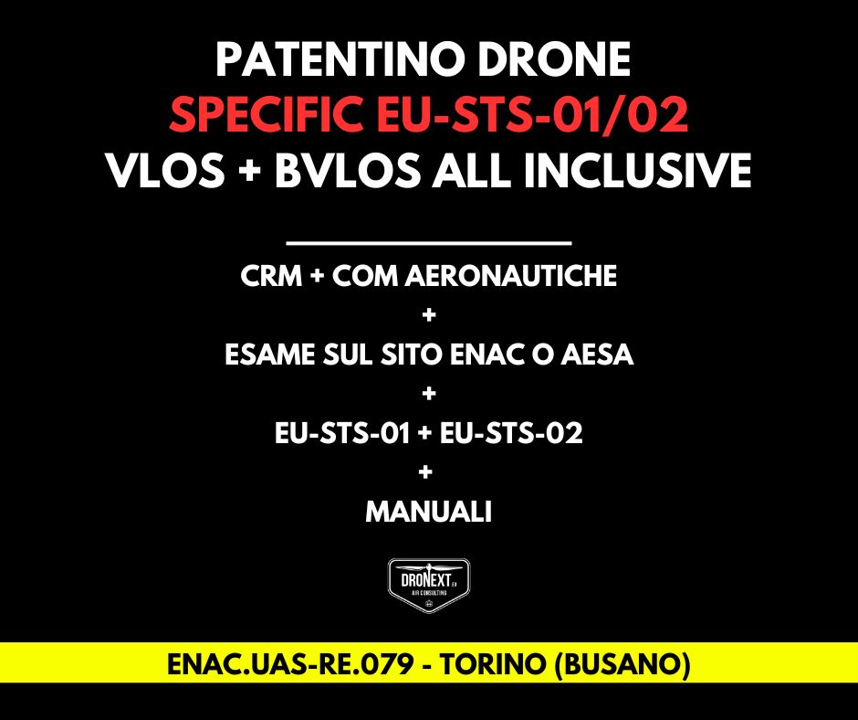 TORINO (BUSANO) - CORSO DRONE SPECIFIC EU-STS-01 + EU-STS-02 (BVLOS): 21-22.04.2026