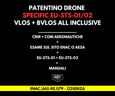 COSENZA - CORSO DRONE SPECIFIC EU-STS-01 + EU-STS-02 (BVLOS): 21-22.04.2026