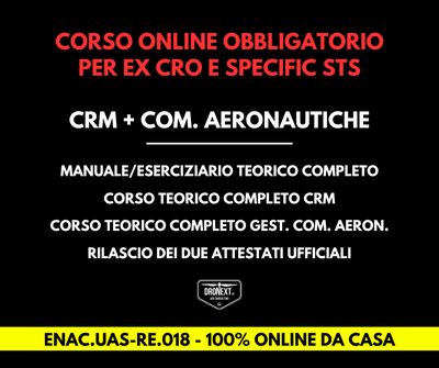 CORSO ONLINE OBBLIGATORIO CRM + GESTIONE DELLE COMUNICAZIONI AERONAUTICHE - PER EX CRO E SPECIFIC STS - 08-09.06.2026