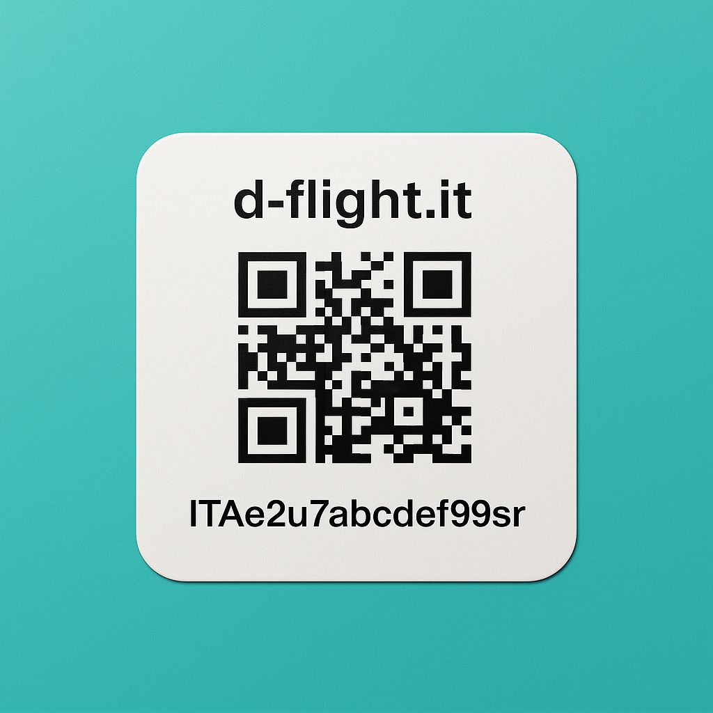 6X Etichette adesive PROFESSIONALI - QR CODE Operatore drone d-flight (spedizione gratuita)