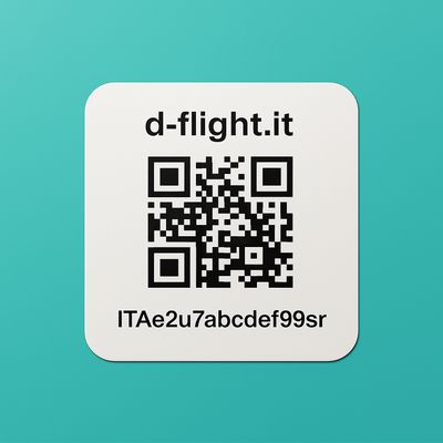 6X Etichette adesive PROFESSIONALI - QR CODE Operatore drone d-flight (spedizione gratuita)