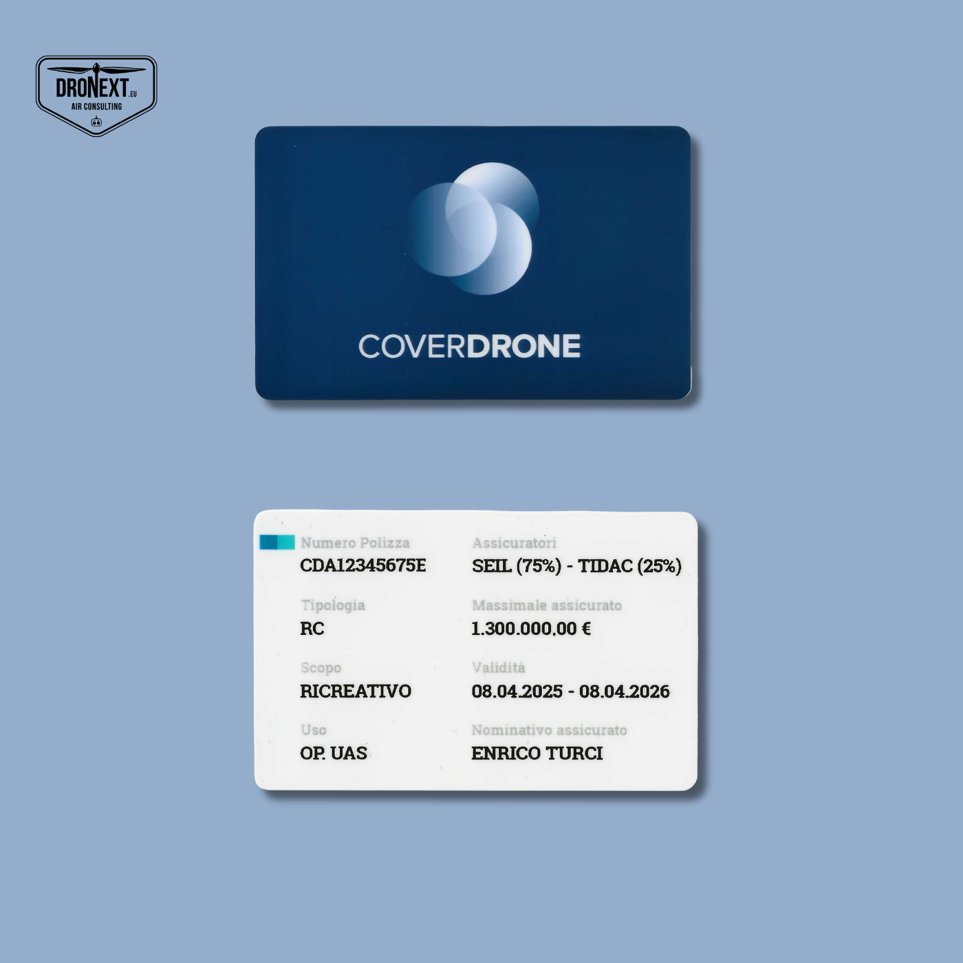 Stampa su BADGE (tessera - card) Assicurazione Drone (spedizione gratuita + OMAGGIO)