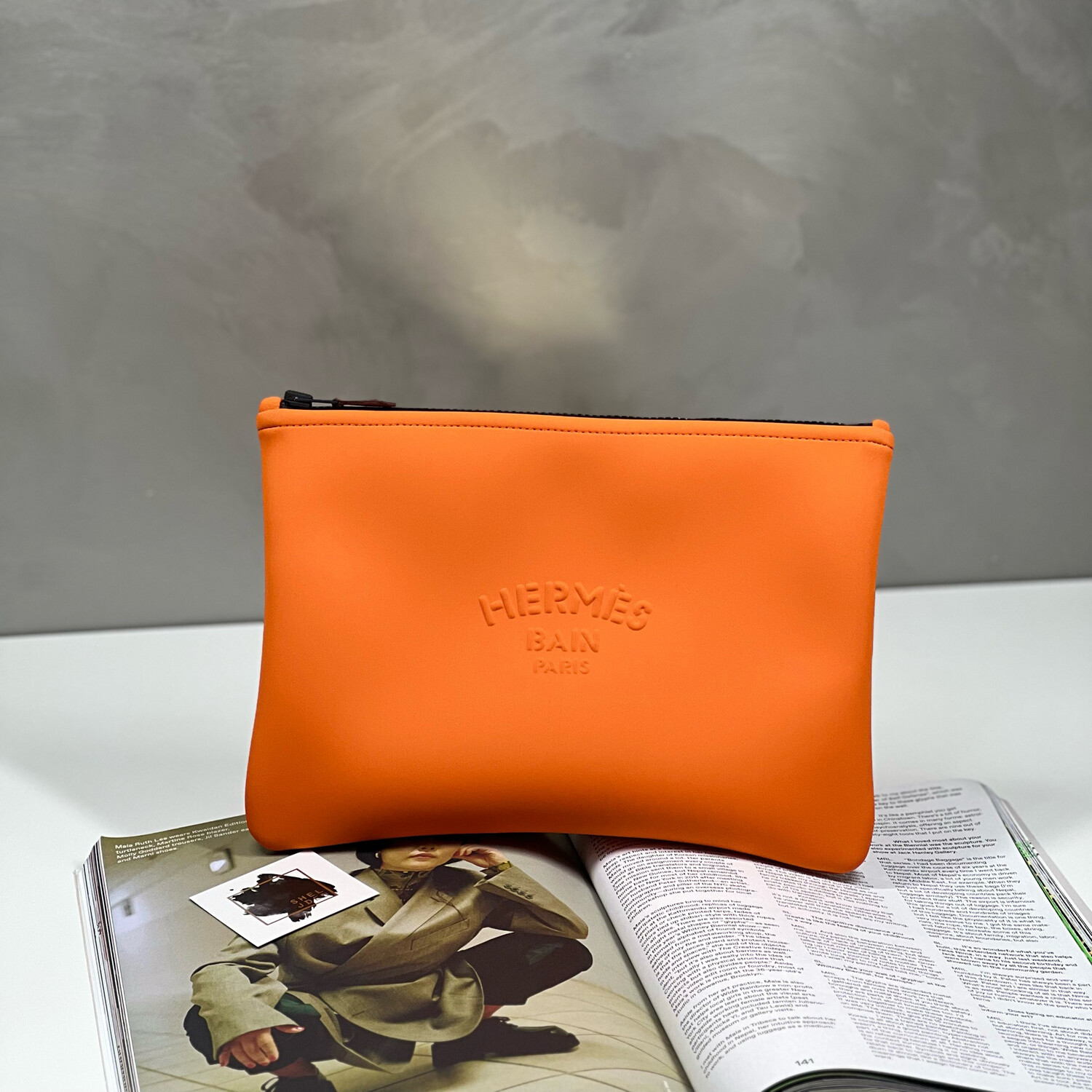 Hermès Orange MM Neobain Pouch