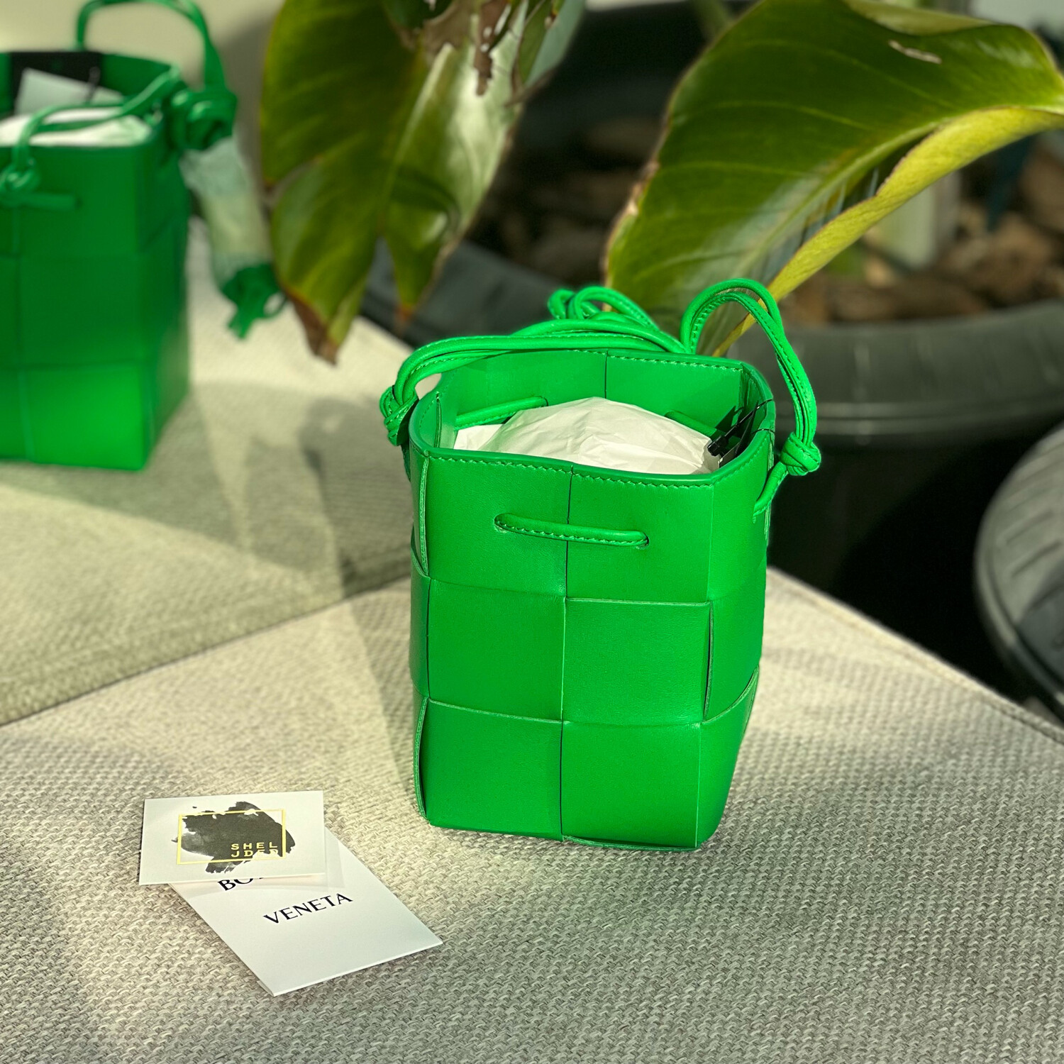 Bottega Venata Cassette MINI Green Bag
