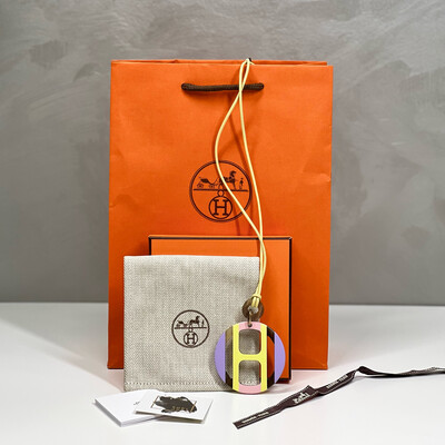 Hermès H Equipe Grey/Pink Necklace