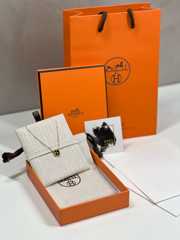 Hermes Mini Pop H Black/Gold Necklace