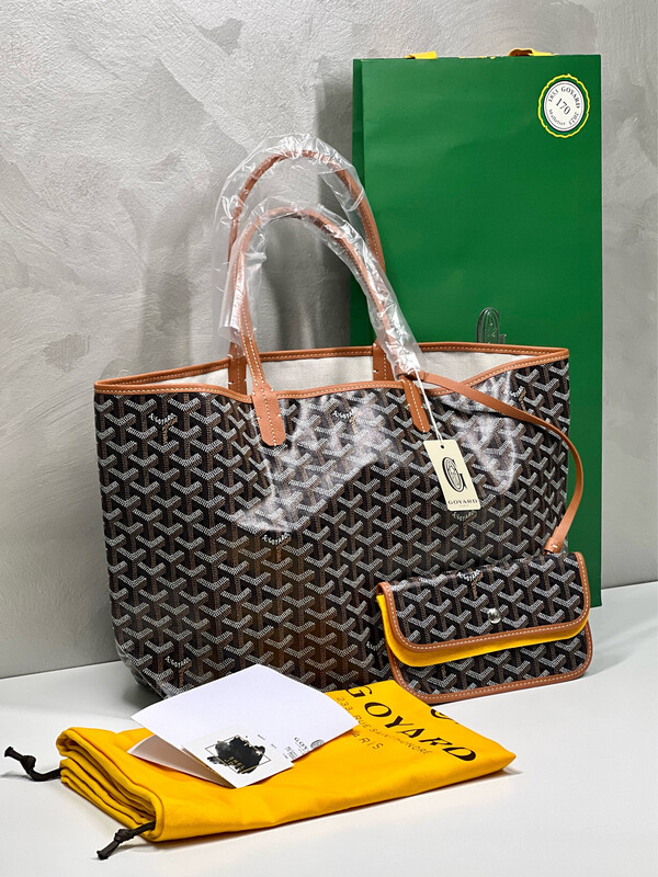 Goyard Saint Louis PM Black/Tan Shopper