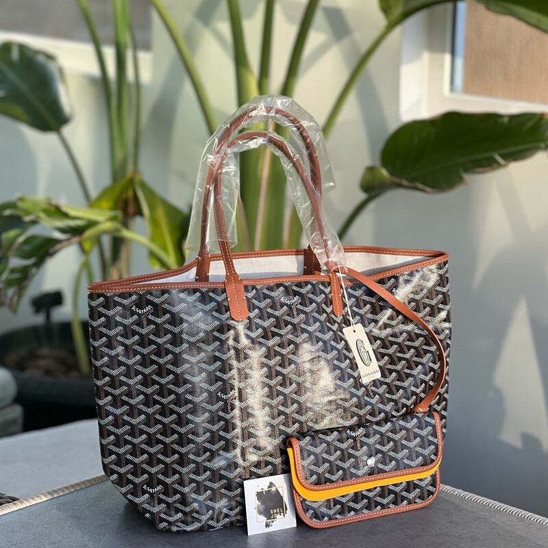 Goyard Saint Louis PM Black/Tan Shopper