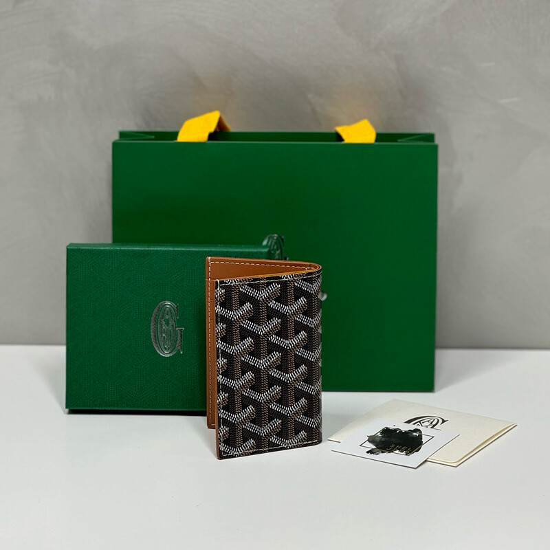 Goyard Saint-Pierre Black/Tan Card Wallet
