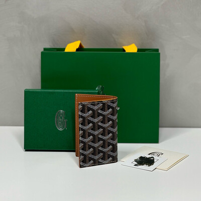 Goyard Saint-Pierre Black/Tan Card Wallet