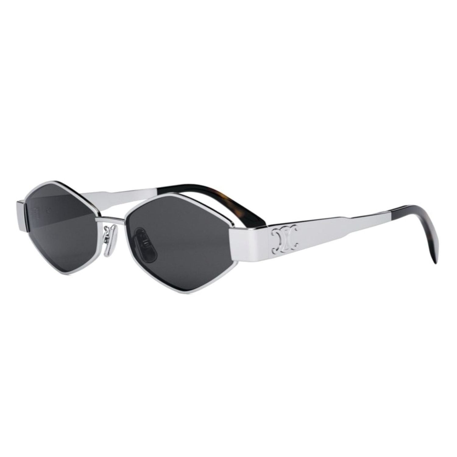 Celine Hexagonal Silver Metal Sunglasses