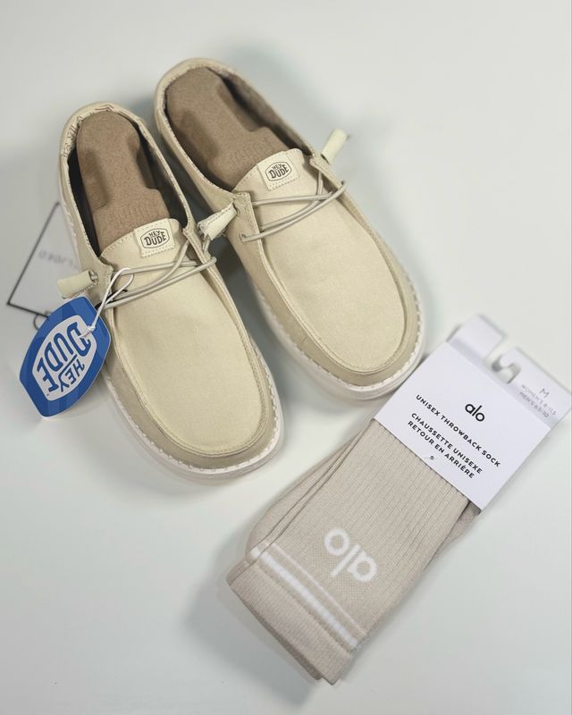 HeyDude Stretch Canvas Off-White