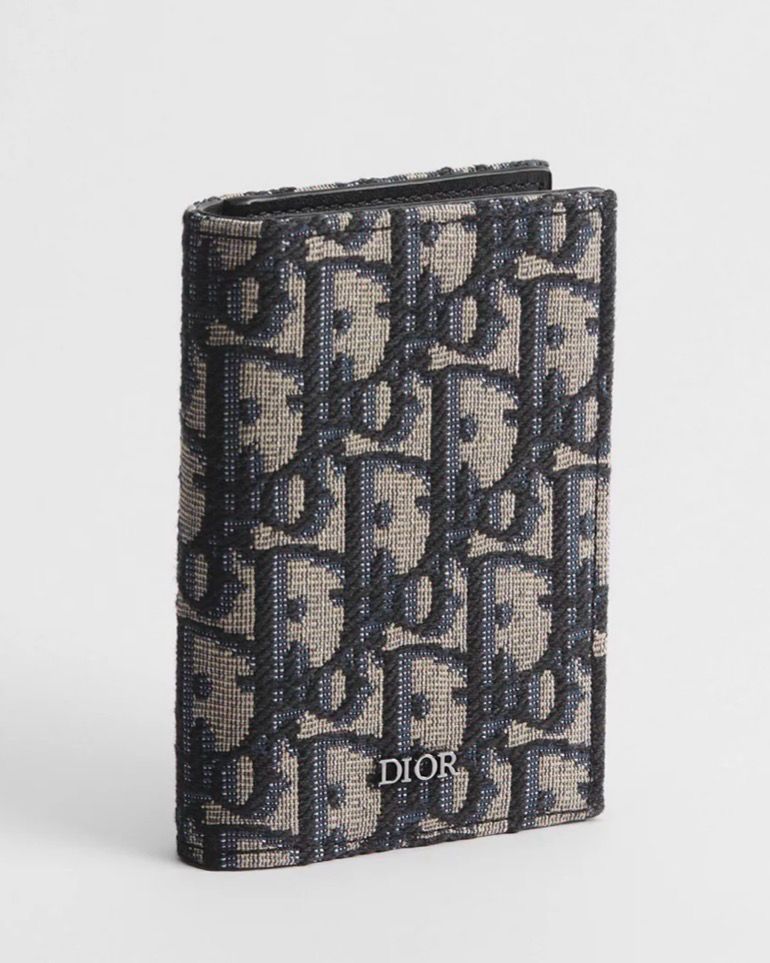 Dior Vertical bifold Cardholder - Beige/Blue