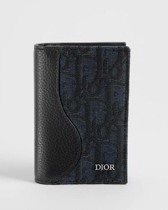 Dior Vertical bifold Saddle Cardholder - Black
