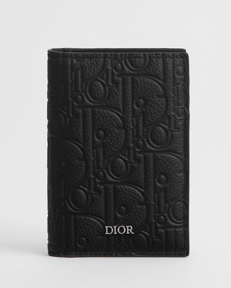 Dior Vertical Leather Cardholder - Black