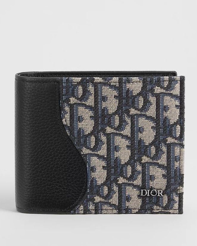 Dior Saddle Wallet - Beige/Blue