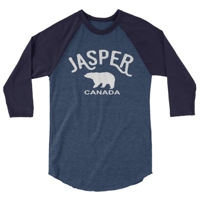 Jasper Bear Alberta Canada - 3/4 sleeve raglan shirt (Multi Colors) The Rockies Canadian Rocky Mountains