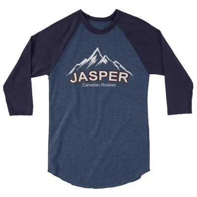 Jasper Mountain Alberta Canada - 3/4 sleeve raglan shirt (Multi Colors) The Rockies Canadian Rocky Mountains