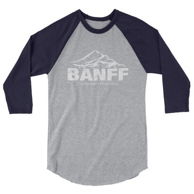 Banff Mountain Alberta Canada - 3/4 sleeve raglan shirt - (Multi Colors) The Rockies Canadian Rocky Mountains