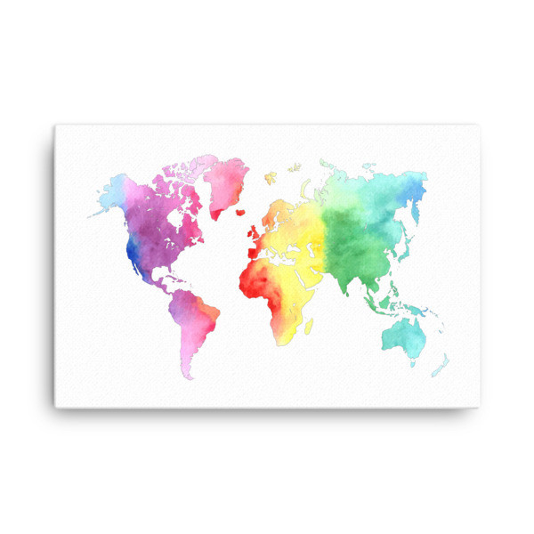 WaterColor - World Map (Canvas) 