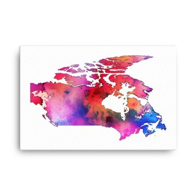 WaterColor - Canada Map (Canvas)