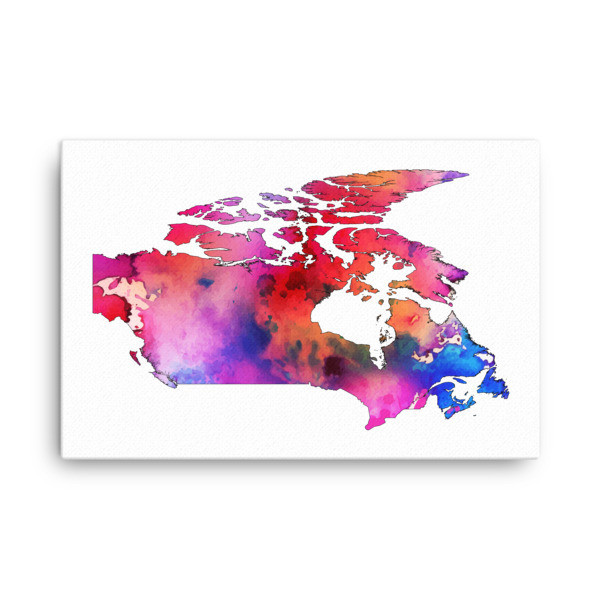 WaterColor - Canada Map (Canvas)