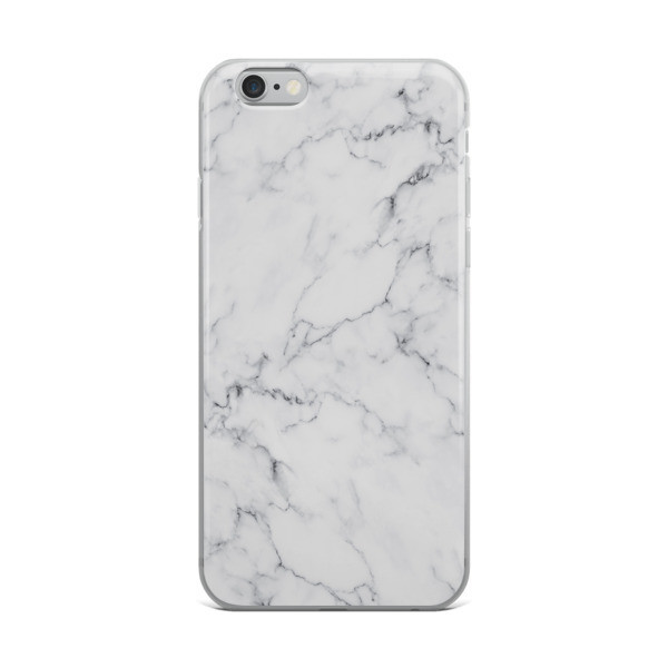 White Marble Print - iPhone Case