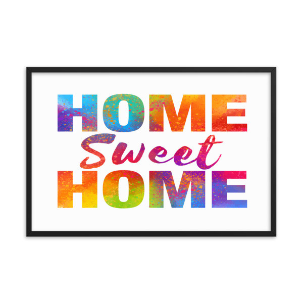WaterColor - Home Sweet Home (Framed poster)