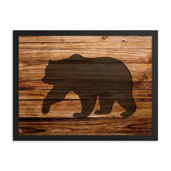 Wood Print - Bear (Framed poster)