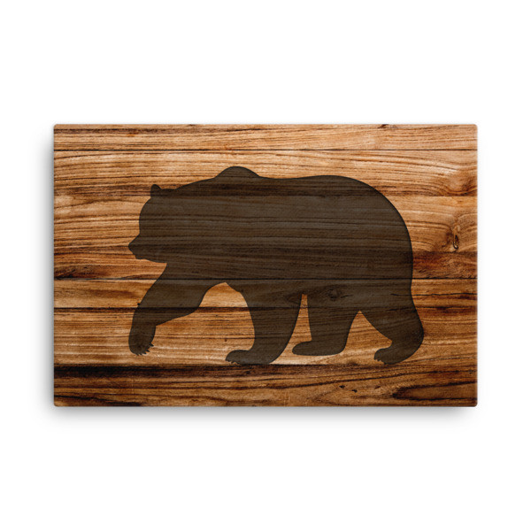 Wood Print - Bear (Canvas)