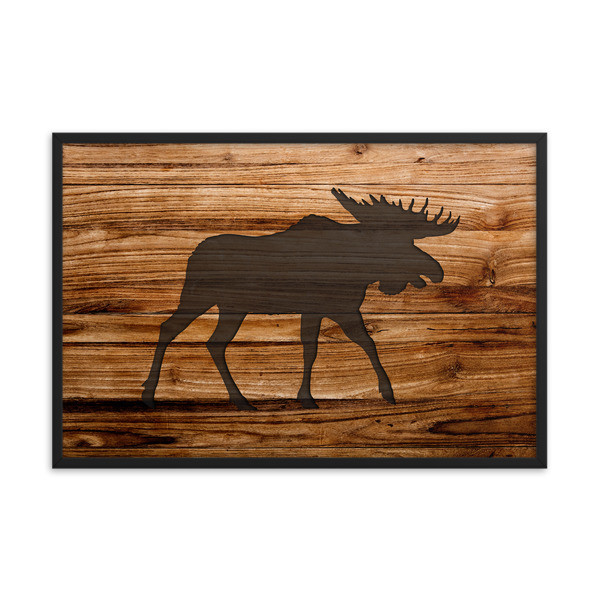 Wood Print - Moose (Framed poster)
