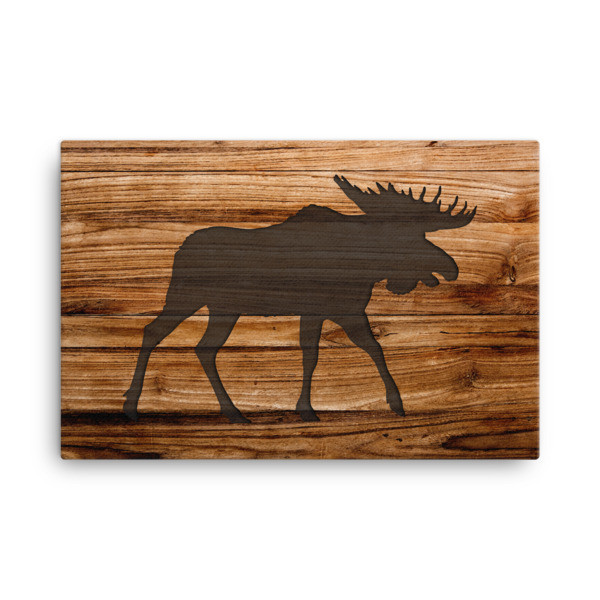Wood Print - Moose (Canvas)