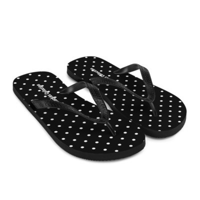 Black Polka Dot - Flip-Flops