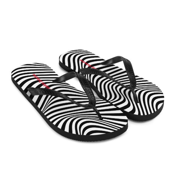 Black &amp; White Stripe - Flip-Flops