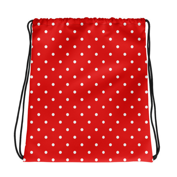 Red Polka Dot - Drawstring bag