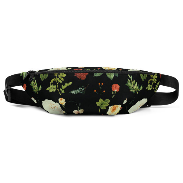 Black Floral - Fanny Pack