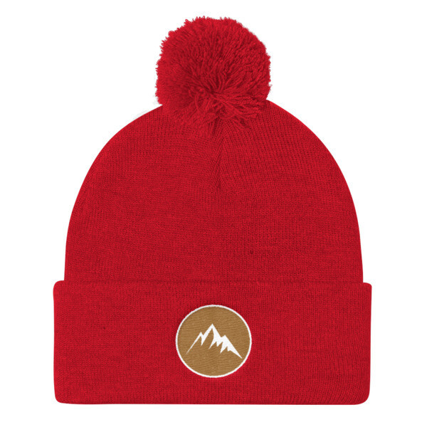 Mountain Crest - Pom Pom Knit Cap (Multi Colors) The Rocky Mountains Canadian American Rockies