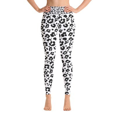 White Leopard Print - High Waisted Leggings White Leopard Print - High Waisted Leggings