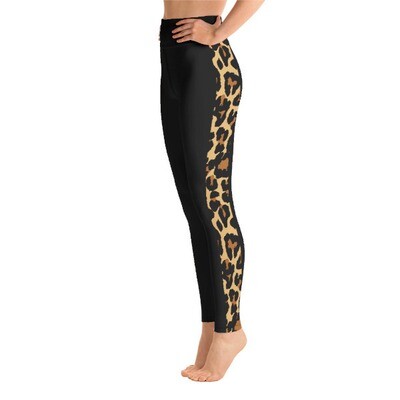 Leopard Tape Side - High Waisted Leggings