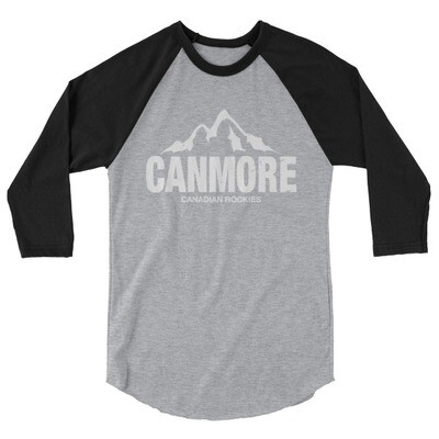 Canmore Alberta Canada - 3/4 sleeve raglan shirt (Multi Colors) The Rockies Canadian Rocky Mountains