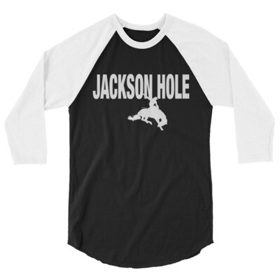 Jackson Hole Wyoming USA - 3/4 sleeve raglan shirt (Multi Colors)