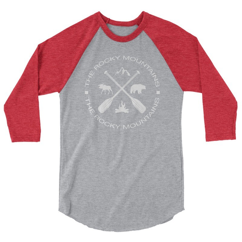 The Rocky Mountains - 3/4 sleeve raglan shirt (Multi Colors) Canadian, American Rockies
