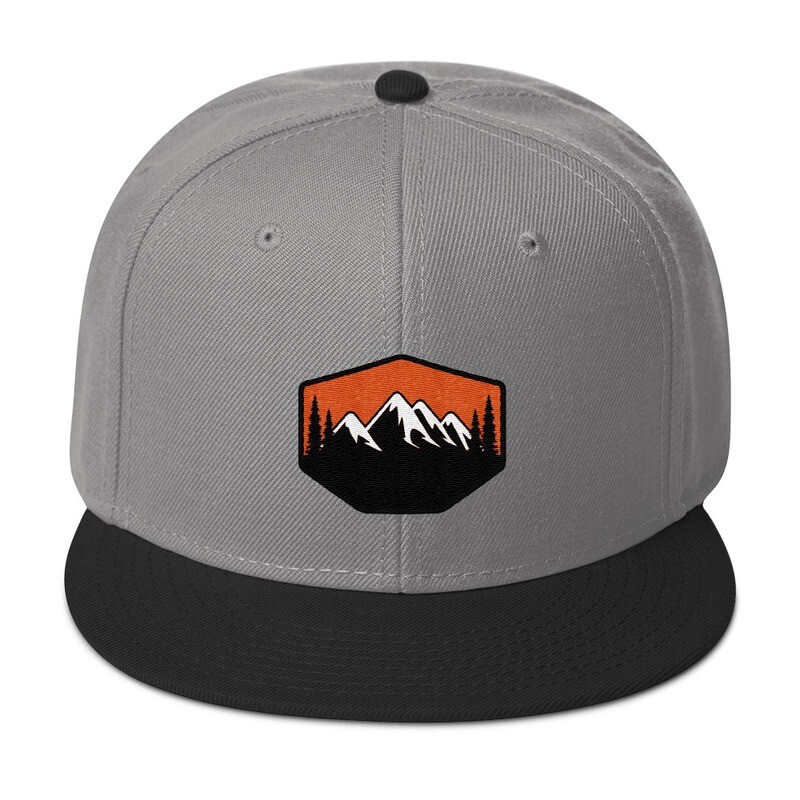 Sunset Mountains &amp; Pines - Snapback Hat (Multi Colors) The Rocky Mountains Canadian American Rockies